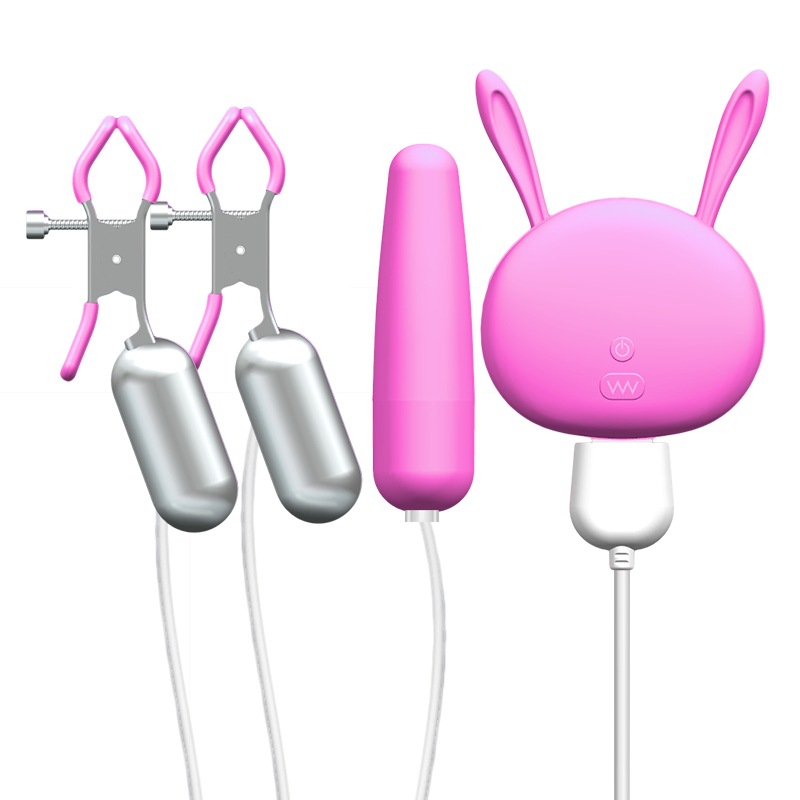 Vibrating Nipple Clamps with Anal Vibrator - Rechargeable