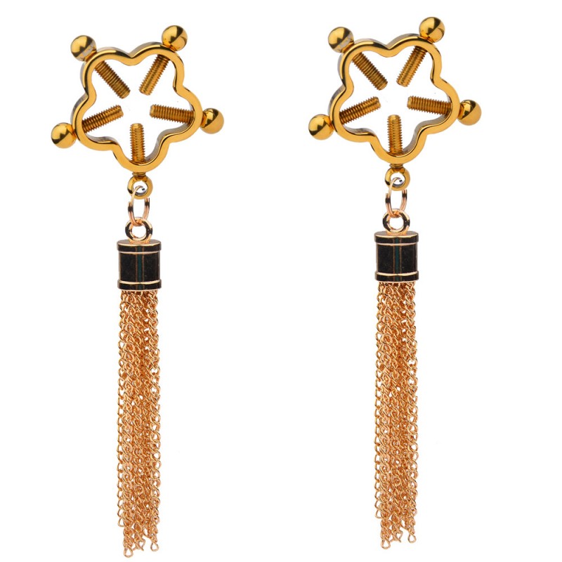 Alloy Tassle Nipple Clamps - Flower