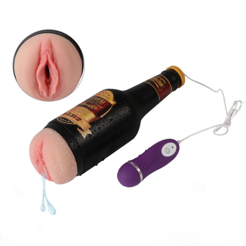 Beer Bottle Masturbator with Vibrating Egg