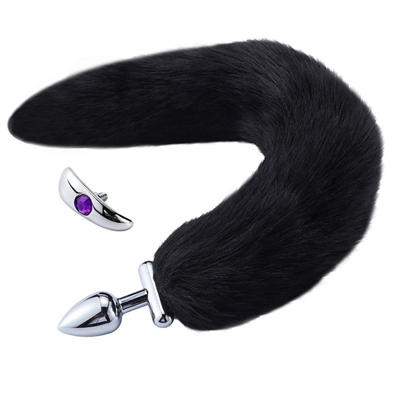 Faux Fur Fox Tail Removable Metal Anal Plug