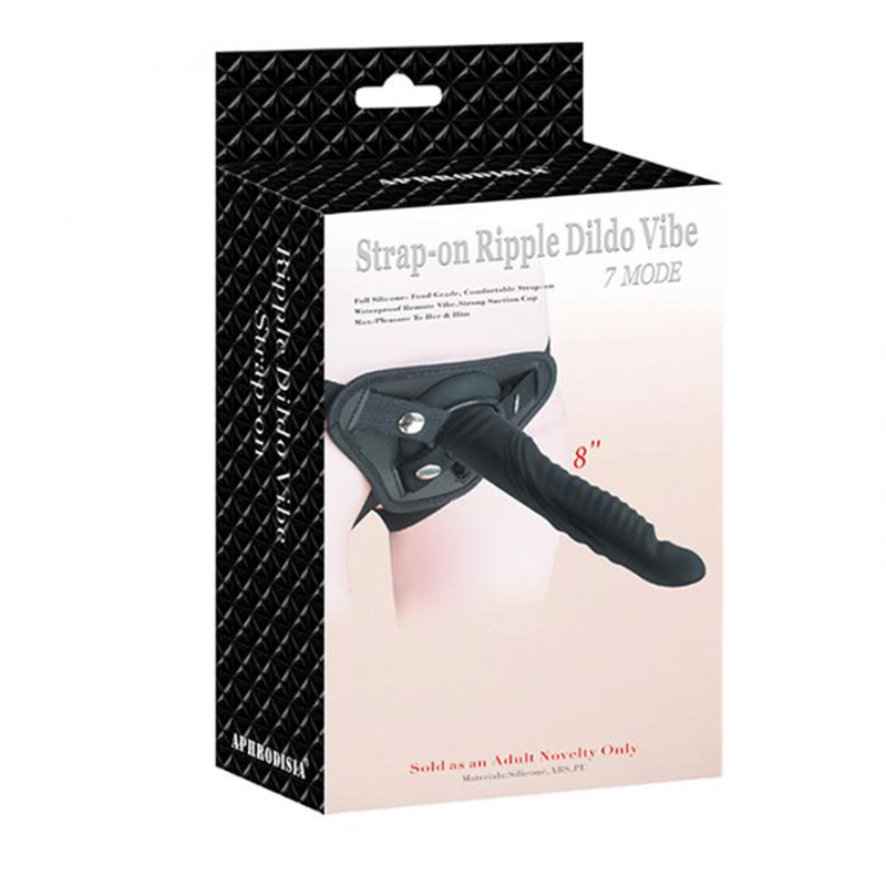 7 Mode Strap-on Ripple Vibrating Dildo - 8 Inch