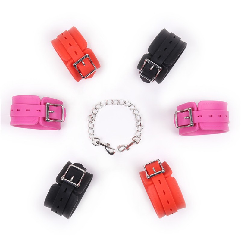 Silicone Restraint Cuffs with Chain