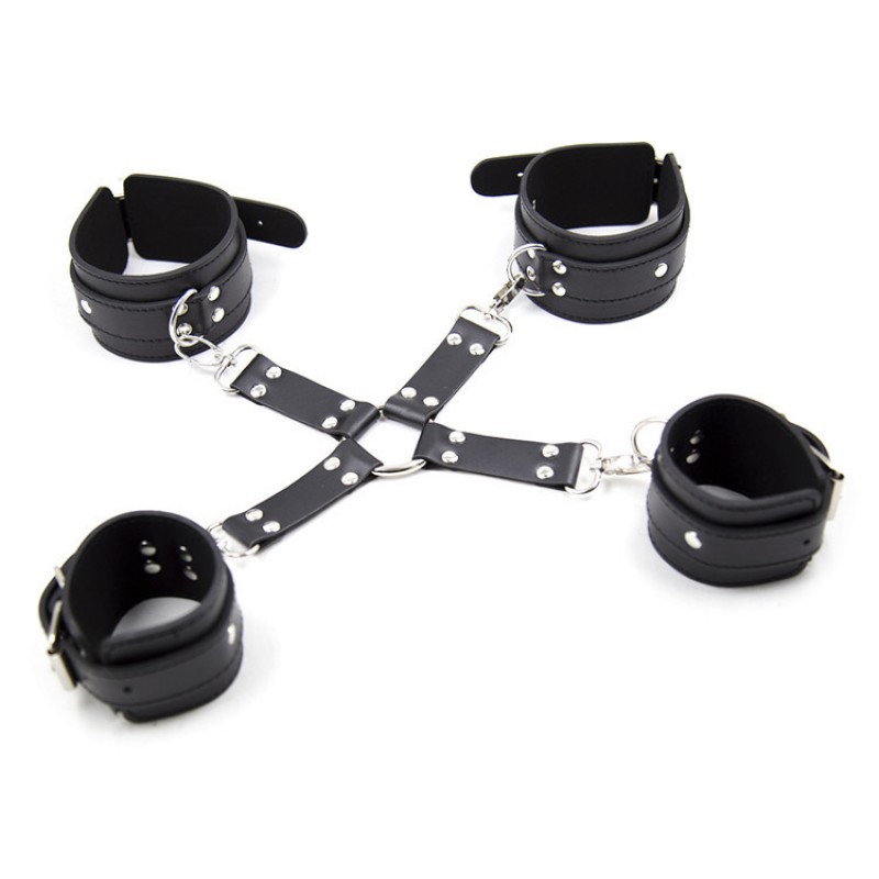 PU Cross Hand and Ankle Cuffs Kit PU Cross Hand and Ankle Cuffs Kit